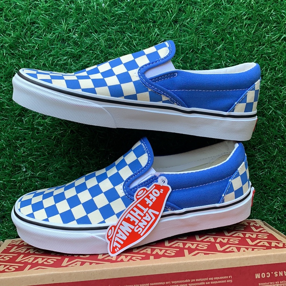 VANS CLASSIC SLIP ON CHKRBRD NEBULAS Bl/Trwht WMNS - Picture 12 of 16